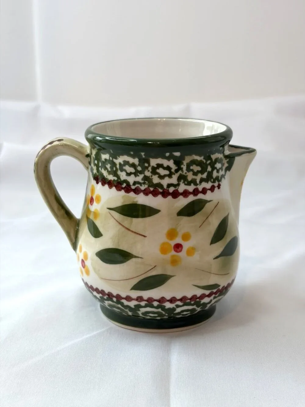 Temp-tations by Tara Old World Green Mini Pitcher Creamer Floral 3.5